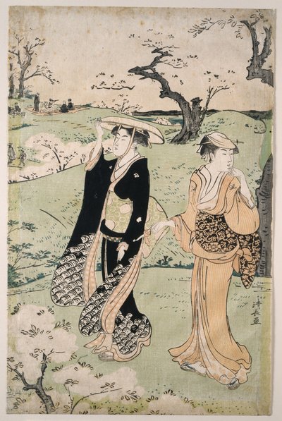 Kirschblütenbetrachtung am Berg Asuka von Torii Kiyonaga