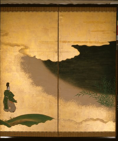 Sechsteilige Leinwand, die Geschichten von Ise darstellt von Tosa Mitsuoki