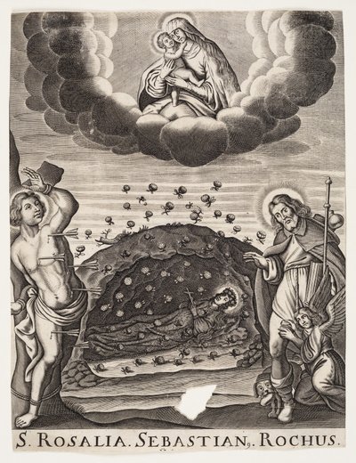Die Heilige Rosalia, der Heilige Sebastian und der Heilige Rochus von Ubekendt