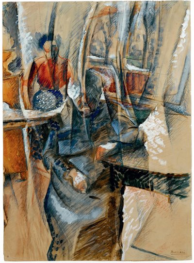 Innenraum mit zwei weiblichen Figuren, 1916 von Umberto Boccioni