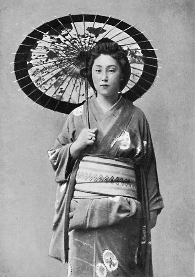 Eine japanische Dame im Spaziergangskostüm von Unbekannt