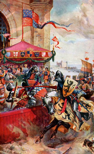 Ein Turnier auf der London Bridge, 1390, ca. 1920 von Unbekannt