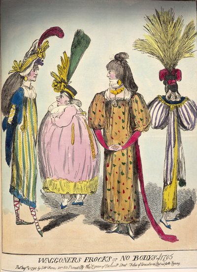 Karikatur der Mode des späten 18. Jahrhunderts, 1795 von Unbekannt