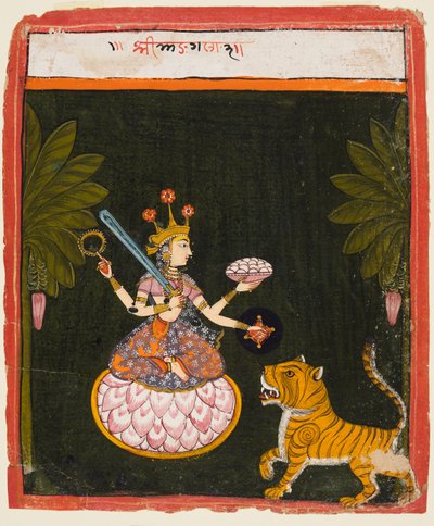 Eine Seite aus einer Devi-Serie, ca. 1660 von Unbekannt