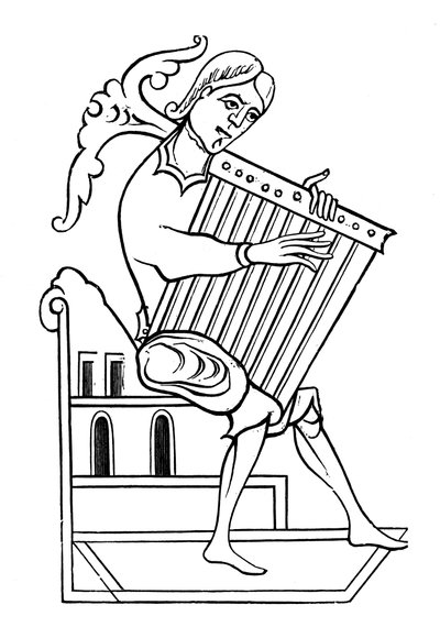 Ein Psalterspieler, 9. Jahrhundert, 1870 von Unbekannt