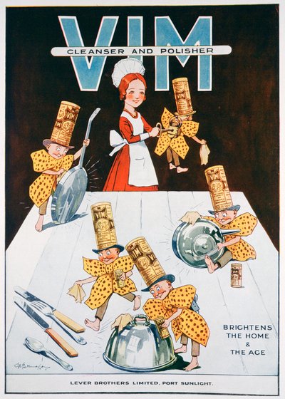 Werbung für Vim Reiniger und Politur, 1919 von Unbekannt