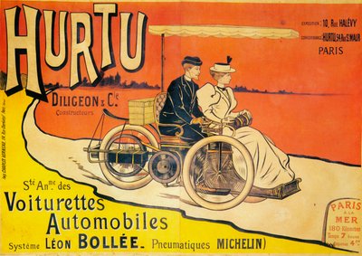 Werbung für Hurtu-Autos, um 1896 von Unbekannt