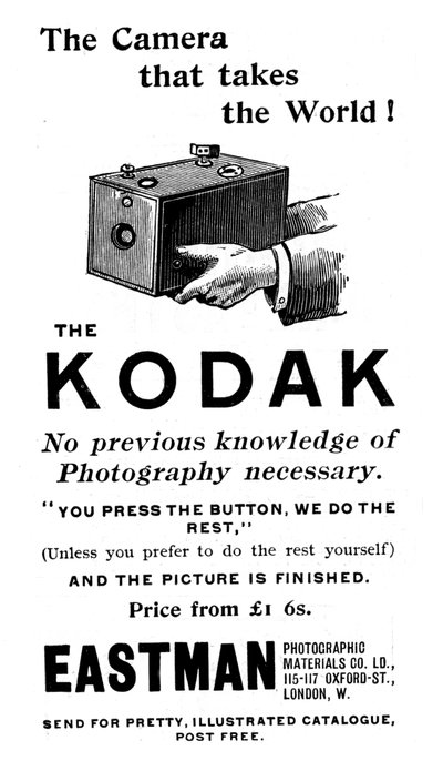 Werbung für Kodak-Kameras, 1893 von Unbekannt