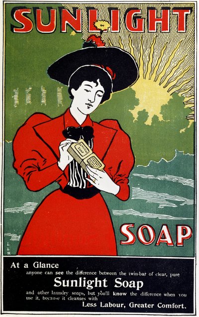 Werbung für Sunlight Haushaltsseife, ca. 1890 von Unbekannt