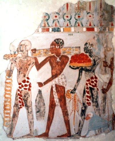 Afrikaner tragen Gold und andere Gegenstände, ca. 1400 v. Chr. von Unbekannt