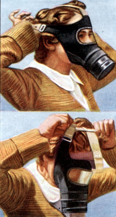 Luftschutzmaßnahmen, Zigarettenkarte, britisch, 1938 von Unbekannt