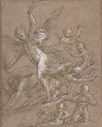 Engel und Putti von Unbekannt