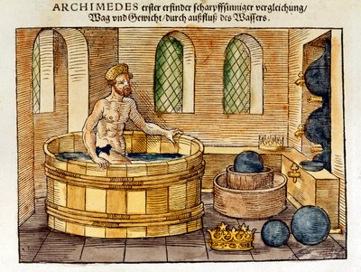 Archimedes in seinem Bad, 1547 von Unbekannt