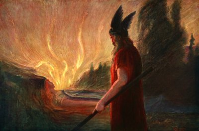 Als die Flammen steigen, verlässt Wotan von Unbekannt