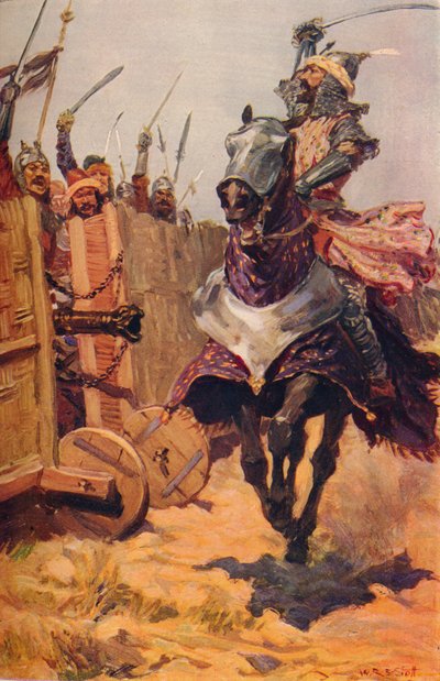 Baber feuert seine Truppen an, ca. 1526 ca. 1912 von Unbekannt