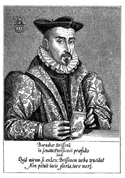 Barnabe Brisson, französischer Philologe und Jurist des 16. Jahrhunderts von Unbekannt