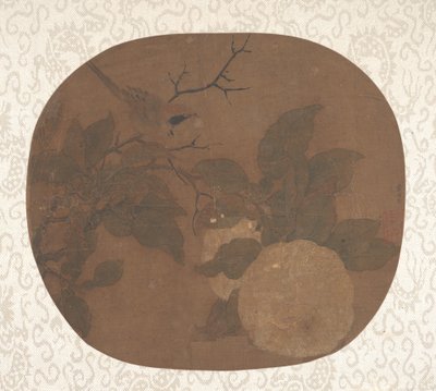 Vogel auf einem Kamelienzweig, ca. 1000 von Unbekannt