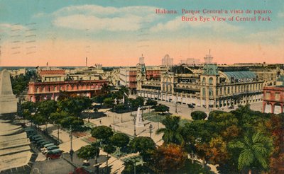 Vogelperspektive des Central Parks, Havanna, Kuba, ca. 1919 von Unbekannt