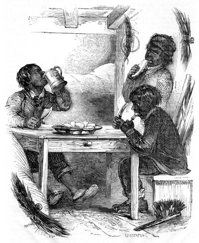 Junge Schornsteinfeger beim Abendessen, 1861 von Unbekannt