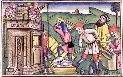 Bau des Turms von Babel von Unbekannt