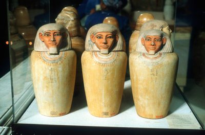Kanopenkrüge, altägyptisch, 26. Dynastie, 664-525 v. Chr. von Unbekannt
