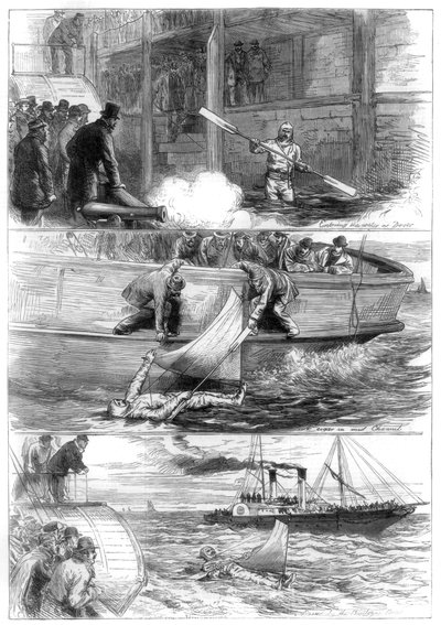 Kapitän Boytons Reise über den Kanal, 1875 von Unbekannt