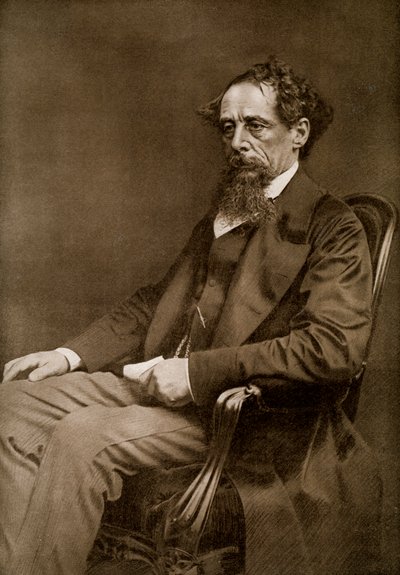 Charles Dickens, englischer Autor des 19. Jahrhunderts, 1910 von Unbekannt