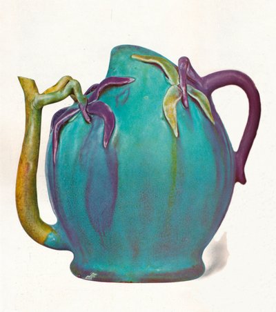 Chinesischer Weinkrug mit farbigen Glasuren, um 1680 von Unbekannt