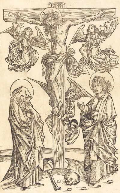 Christus am Kreuz mit Engeln, 1490-1500 von Unbekannt