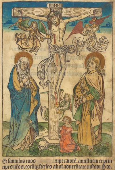 Christus am Kreuz mit Engeln von Unbekannt