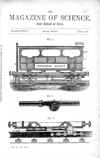 Clegg und Samudas atmosphärische Eisenbahn, 1845 von Unbekannt