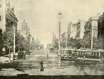 Collins Street, Melbourne, von den Treasury Buildings von Unbekannt