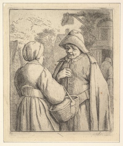 Gespräch auf der Straße, 1610-85 von Unbekannt