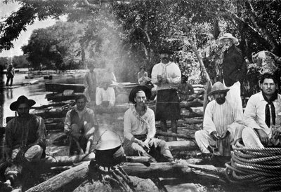 Kochen auf einem Floß, Paraguay, 1911 von Unbekannt