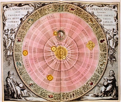 Kopernikanisches heliozentrisches System des Universums, 1708 von Unbekannt