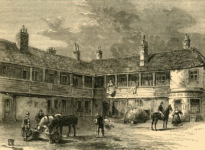 Hof des Rose and Crown, 1820, um 1876 von Unbekannt