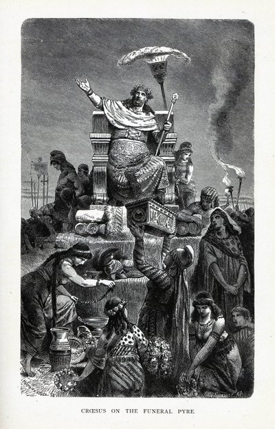 Kroisos auf dem Scheiterhaufen, 1882 von Unbekannt