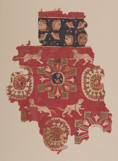 Vorhangfragment mit Panthern, 500er Jahre von Unbekannt