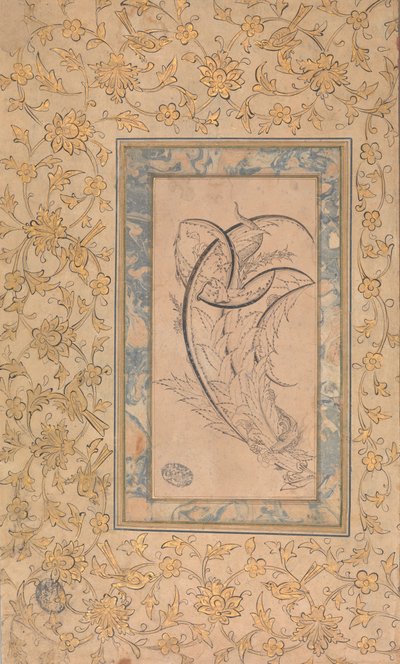 Drache umwickelt Saz-Blätter, ca. 1550-70 von Unbekannt