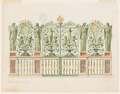 Zeichnung, Entwurf für ein Kapellentor, 1845 von Unbekannt