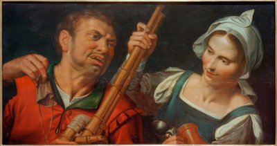Dudelsackspieler und eine Frau von Unbekannt
