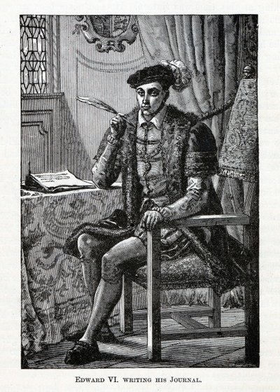 Eduard VI. schreibt sein Tagebuch, 1882 von Unbekannt
