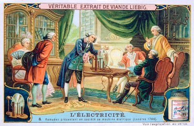 Elektrizitätsdemonstration, London, 1766, ca. 1900 von Unbekannt
