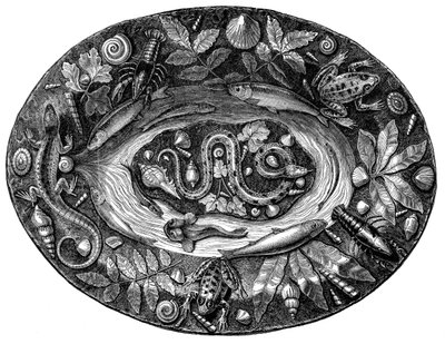 Emaillierter Teller von Bernard Palissy, 16. Jahrhundert, 1870 von Unbekannt