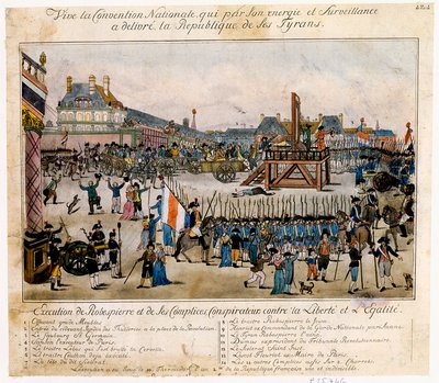 Hinrichtung von Robespierre und seinen Komplizen, 1794 von Unbekannt