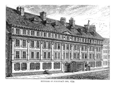 Außenansicht von Furnivals Inn, 1754 von Unbekannt