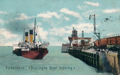 Folkestone Boulogne Boot verlässt, ca. 1905 von Unbekannt