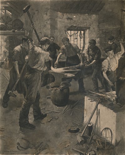 Das Schmieden des Ankers, 1892 von Unbekannt