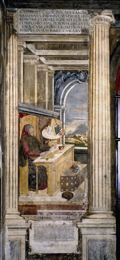 Francesco Petrarca in seinem Arbeitszimmer von Unbekannt