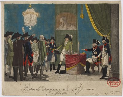 Friedrich der Große als Freimaurer, 1740 von Unbekannt